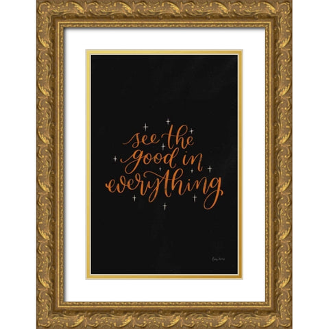 Mod Glam See the Good II Black Gold Ornate Wood Framed Art Print with Double Matting by Thorns, Becky