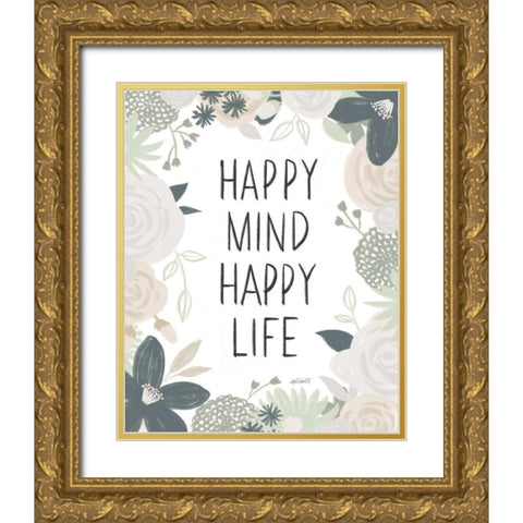 Happy Thoughts I Gold Ornate Wood Framed Art Print with Double Matting by Tavoletti, Anne