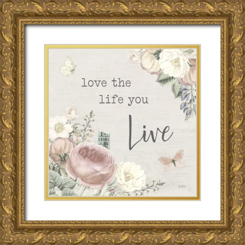 Garden District II Neutral Gold Ornate Wood Framed Art Print with Double Matting by Pertiet, Katie