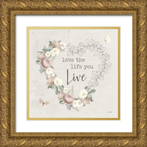 Garden District IV Neutral Gold Ornate Wood Framed Art Print with Double Matting by Pertiet, Katie