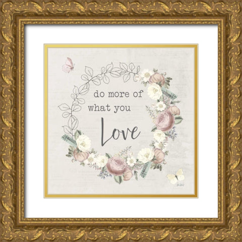 Garden District V Neutral Gold Ornate Wood Framed Art Print with Double Matting by Pertiet, Katie