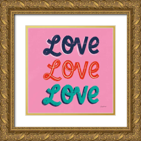 Love Letters III Gold Ornate Wood Framed Art Print with Double Matting by Thorns, Becky