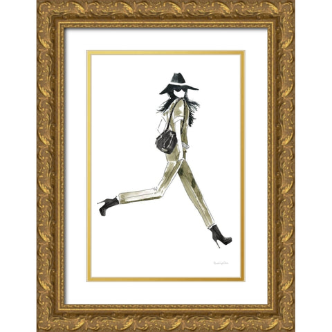 Out On the Town I Olive Gold Ornate Wood Framed Art Print with Double Matting by Charro, Mercedes Lopez