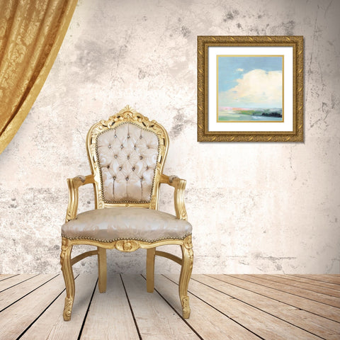 Colorful Horizon II Bright Gold Ornate Wood Framed Art Print with Double Matting by Purinton, Julia