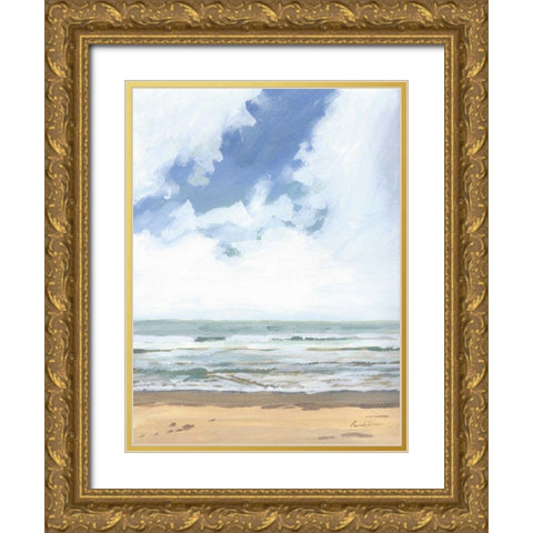 Walk on the Beach I Gold Ornate Wood Framed Art Print with Double Matting by Munger, Pamela