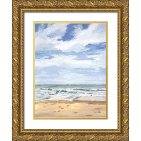 Walk on the Beach II Gold Ornate Wood Framed Art Print with Double Matting by Munger, Pamela