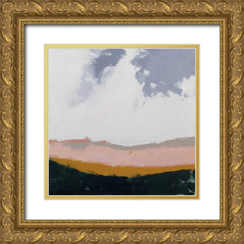 Hills Beyond Hills Gold Ornate Wood Framed Art Print with Double Matting by Munger, Pamela