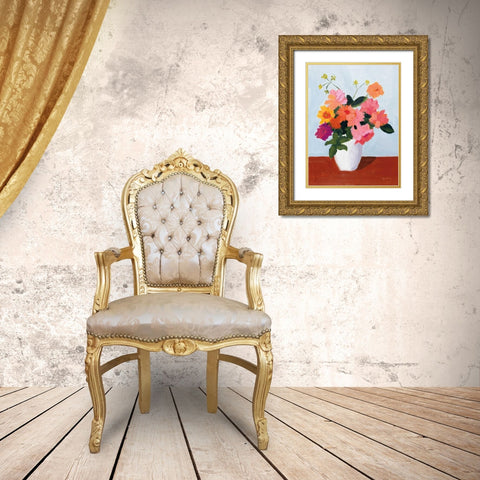 Brightness in Bloom Gold Ornate Wood Framed Art Print with Double Matting by Munger, Pamela
