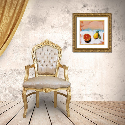 Fruit and Cheer I Gold Ornate Wood Framed Art Print with Double Matting by Munger, Pamela