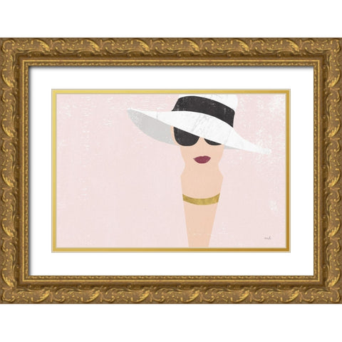 Fashion Forward Rose Gold Gold Ornate Wood Framed Art Print with Double Matting by Hershey, Moira