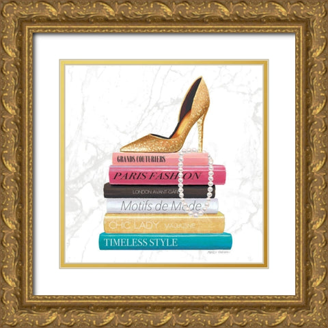 Paris Style II Marble Sq Gold Ornate Wood Framed Art Print with Double Matting by Fabiano, Marco