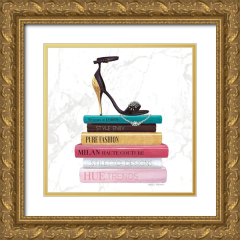 Paris Style III Marble Sq Gold Ornate Wood Framed Art Print with Double Matting by Fabiano, Marco