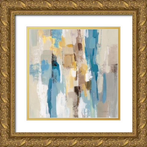Steps on Sand I Navy Sq Gold Ornate Wood Framed Art Print with Double Matting by Vassileva, Silvia