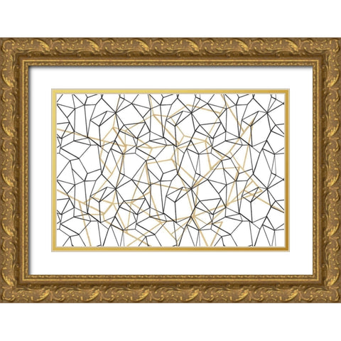 Across Geometrics Gold Ornate Wood Framed Art Print with Double Matting by Wild Apple Portfolio