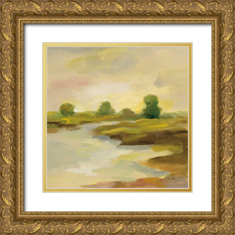 Chartreuse Fields I Gold Ornate Wood Framed Art Print with Double Matting by Vassileva, Silvia