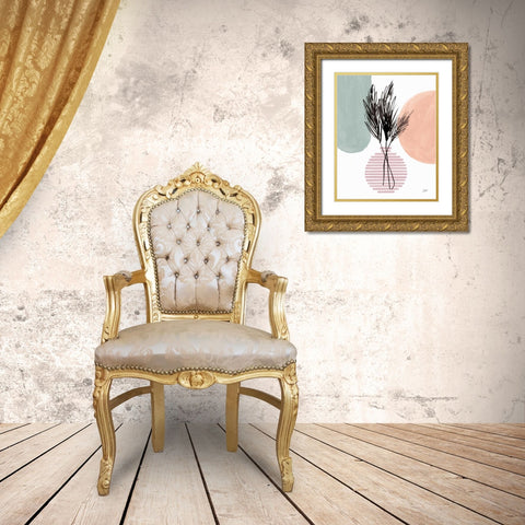Pampas Stem Still Life Gold Ornate Wood Framed Art Print with Double Matting by Panganiban, Karyn