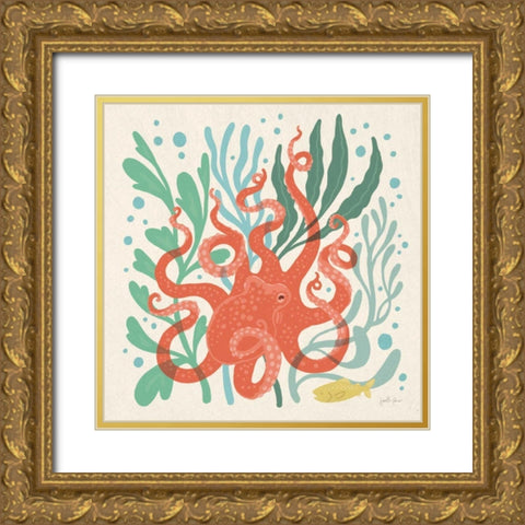 Under the Sea III Gold Ornate Wood Framed Art Print with Double Matting by Penner, Janelle