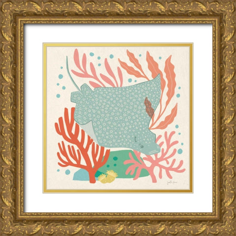 Under the Sea IV Gold Ornate Wood Framed Art Print with Double Matting by Penner, Janelle