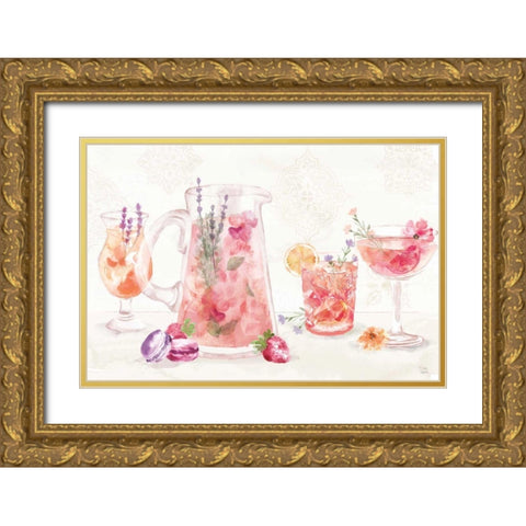 Classy Cocktails I Gold Ornate Wood Framed Art Print with Double Matting by June, Dina