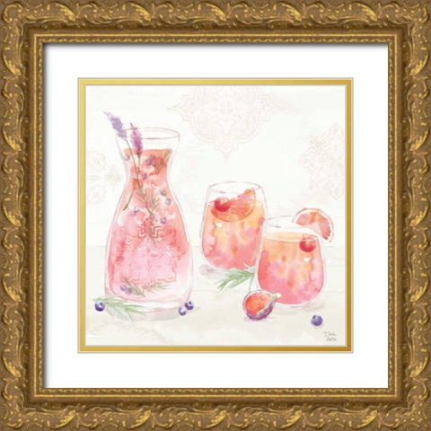 Classy Cocktails II Gold Ornate Wood Framed Art Print with Double Matting by June, Dina