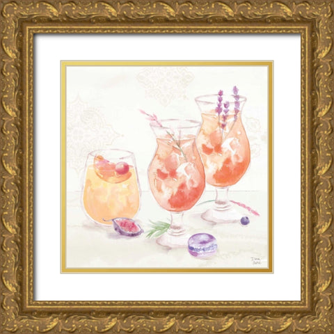 Classy Cocktails III Gold Ornate Wood Framed Art Print with Double Matting by June, Dina