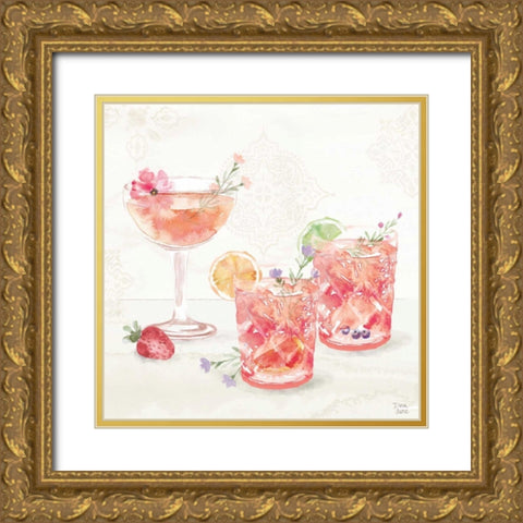 Classy Cocktails V Gold Ornate Wood Framed Art Print with Double Matting by June, Dina