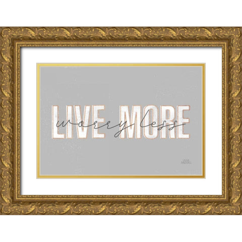 Morning Affirmations II Gray Horizontal Gold Ornate Wood Framed Art Print with Double Matting by Marshall, Laura