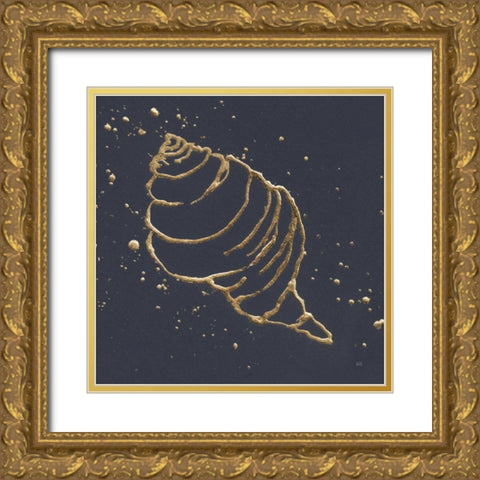 Gold Conch I Gold Ornate Wood Framed Art Print with Double Matting by Paschke, Chris