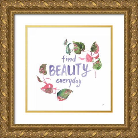 Growing Beauty I Gold Ornate Wood Framed Art Print with Double Matting by Panganiban, Karyn