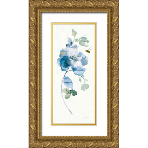 Blues of Summer III Gilded Panel Gold Ornate Wood Framed Art Print with Double Matting by Nai, Danhui