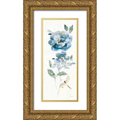 Blues of Summer IV Gilded Panel Gold Ornate Wood Framed Art Print with Double Matting by Nai, Danhui