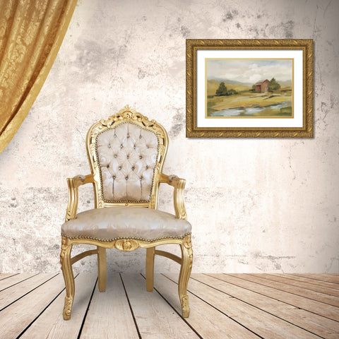 Springtime Farm Neutral Gold Ornate Wood Framed Art Print with Double Matting by Vassileva, Silvia