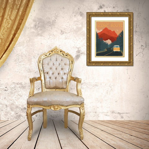 Born to Roam III Gold Ornate Wood Framed Art Print with Double Matting by Penner, Janelle