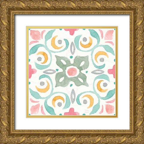 World Tour Pattern VIII Gold Ornate Wood Framed Art Print with Double Matting by June, Dina