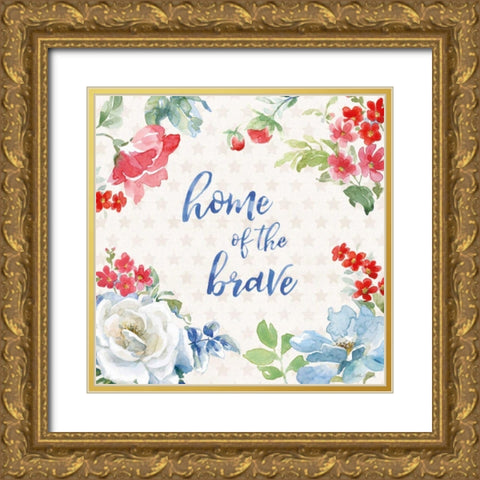 Americana Style V Gold Ornate Wood Framed Art Print with Double Matting by Grove, Beth