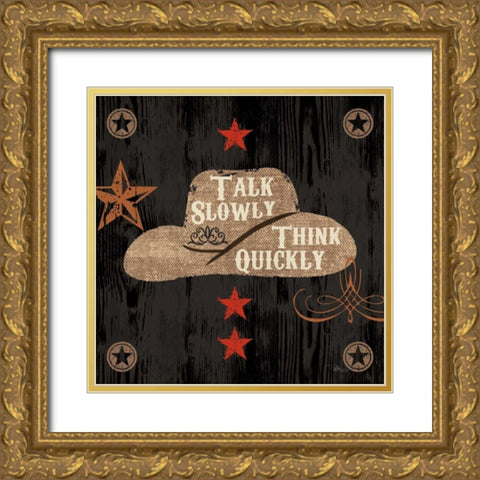 Saddle Up III Gold Ornate Wood Framed Art Print with Double Matting by Pela Studio