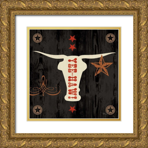 Saddle Up Icon IV Gold Ornate Wood Framed Art Print with Double Matting by Pela Studio