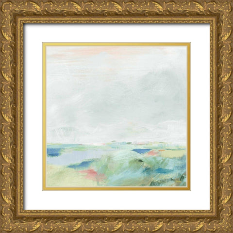 Blue Horizon Sq II Gold Ornate Wood Framed Art Print with Double Matting by Schlabach, Sue