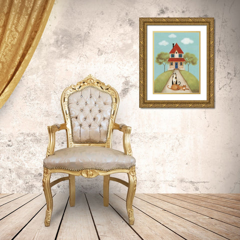 My Home V Gold Ornate Wood Framed Art Print with Double Matting by Audit, Lisa