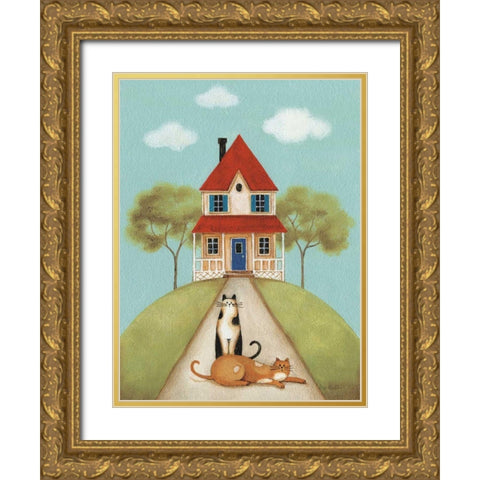 My Home V Gold Ornate Wood Framed Art Print with Double Matting by Audit, Lisa