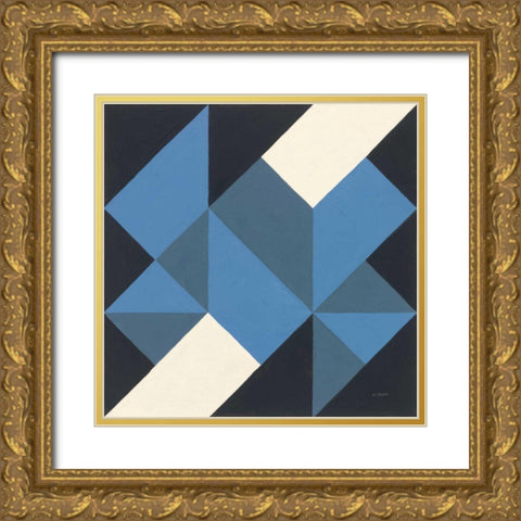 Triangles I Gold Ornate Wood Framed Art Print with Double Matting by Schick, Mike