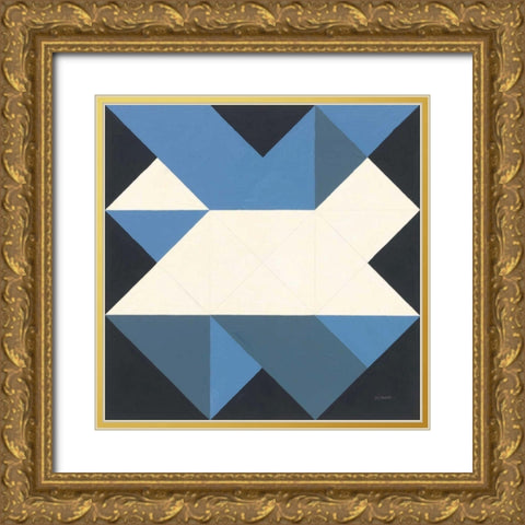 Triangles III Gold Ornate Wood Framed Art Print with Double Matting by Schick, Mike