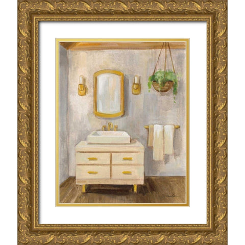 Attic Bathroom I Crop Gold Ornate Wood Framed Art Print with Double Matting by Vassileva, Silvia