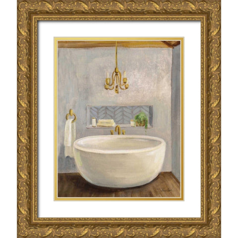 Attic Bathroom II Crop Gold Ornate Wood Framed Art Print with Double Matting by Vassileva, Silvia