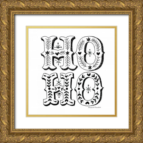 Ho Ho Gold Ornate Wood Framed Art Print with Double Matting by Snowdon, Alexandra