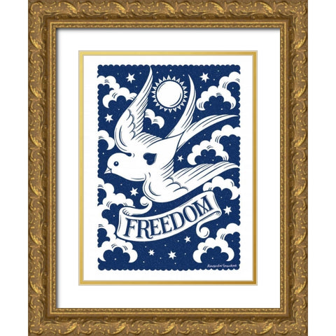 Freedom Bird Gold Ornate Wood Framed Art Print with Double Matting by Snowdon, Alexandra
