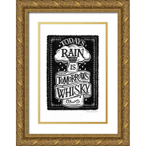 Whisky Rain Gold Ornate Wood Framed Art Print with Double Matting by Snowdon, Alexandra