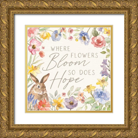 Happy Easter III Gold Ornate Wood Framed Art Print with Double Matting by Vassileva, Silvia