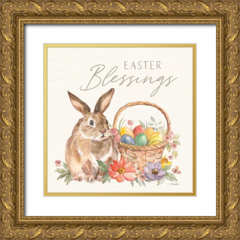 Happy Easter VI Gold Ornate Wood Framed Art Print with Double Matting by Vassileva, Silvia