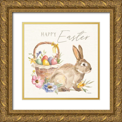 Happy Easter VII Gold Ornate Wood Framed Art Print with Double Matting by Vassileva, Silvia
